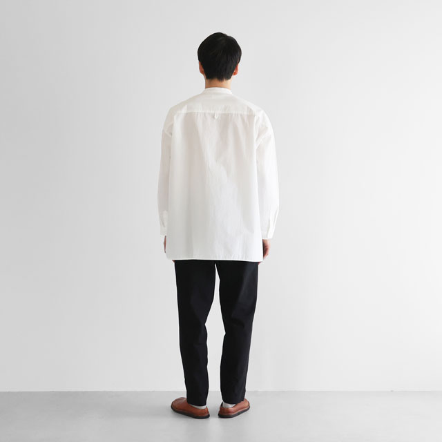 タイプライタークロスバンドカラーオーバーシャツ 黒 ﾕﾆｾｯｸｽ