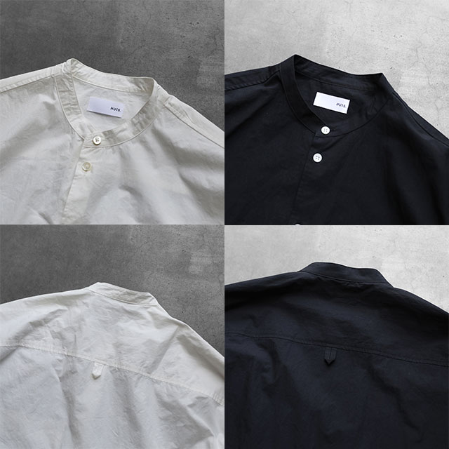 タイプライタークロスバンドカラーオーバーシャツ 黒 ﾕﾆｾｯｸｽ