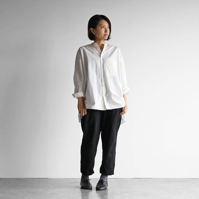 タイプライタークロスバンドカラーオーバーシャツ 黒 ﾕﾆｾｯｸｽ