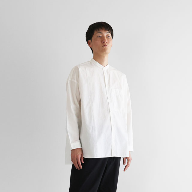 タイプライタークロスバンドカラーオーバーシャツ 黒 ﾕﾆｾｯｸｽ