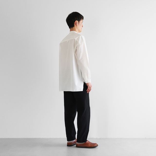 タイプライタークロスバンドカラーオーバーシャツ 黒 ﾕﾆｾｯｸｽ