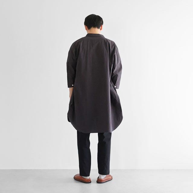 やわらかコットンロングシャツ ダークグレー ユニセックス