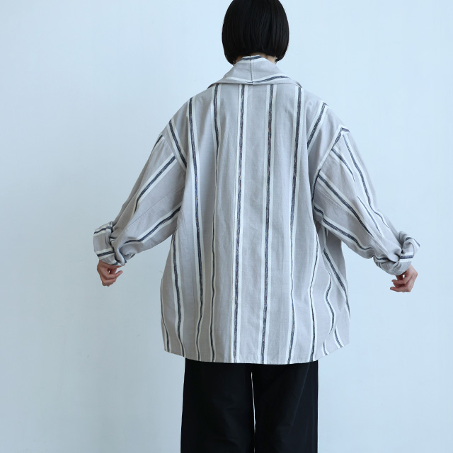 sakata short haori　マーカーストライプグレー　フリーサイズ