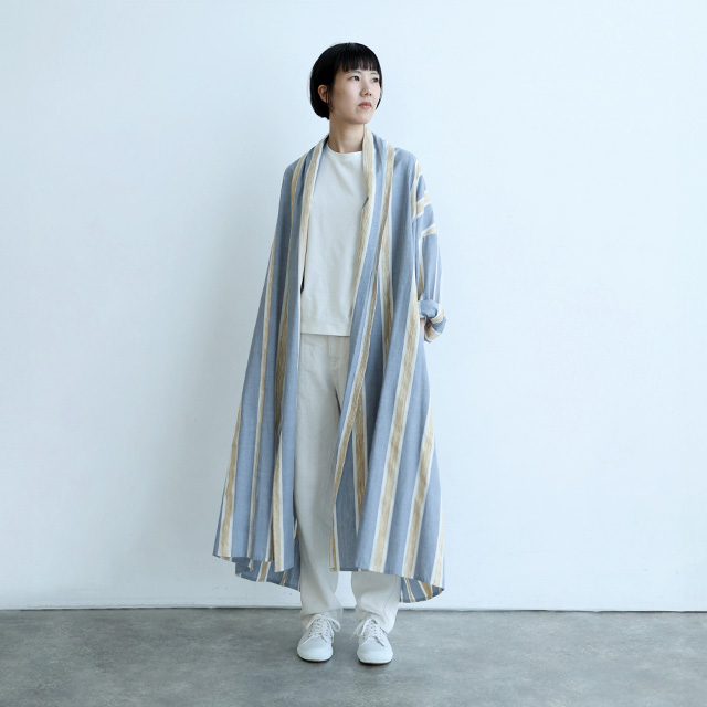 sakata long haori　ブラシストライプゴールド　フリーサイズ