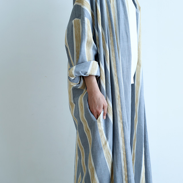 sakata long haori　ブラシストライプゴールド　フリーサイズ