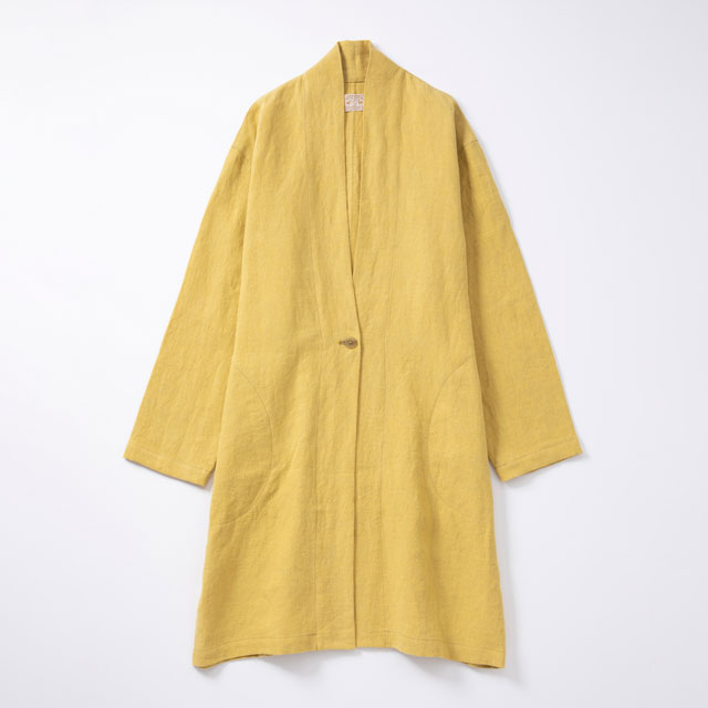 厚手麻の羽織コート