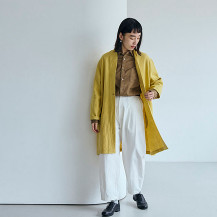 厚手麻の羽織コート