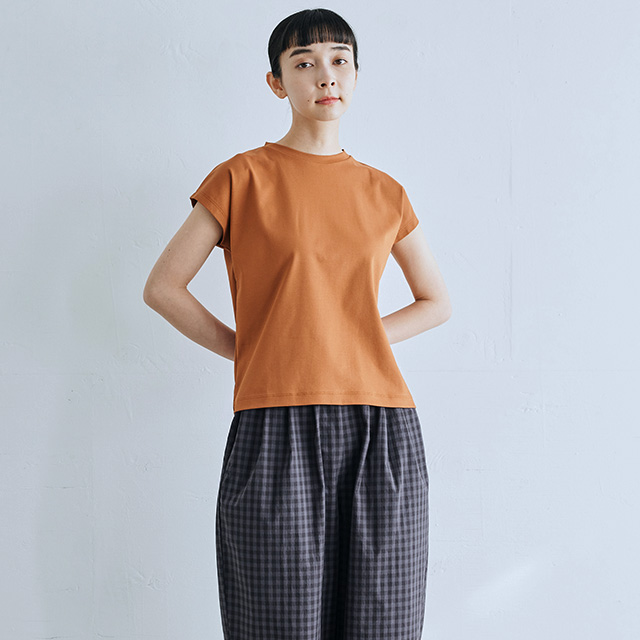 強撚綿のプルオーバー 茶【お求めやすくなりました】