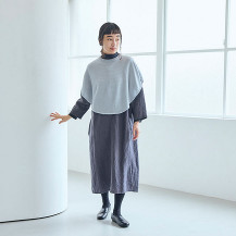 春maru ポンチョケープ 手洗いできる綿麻