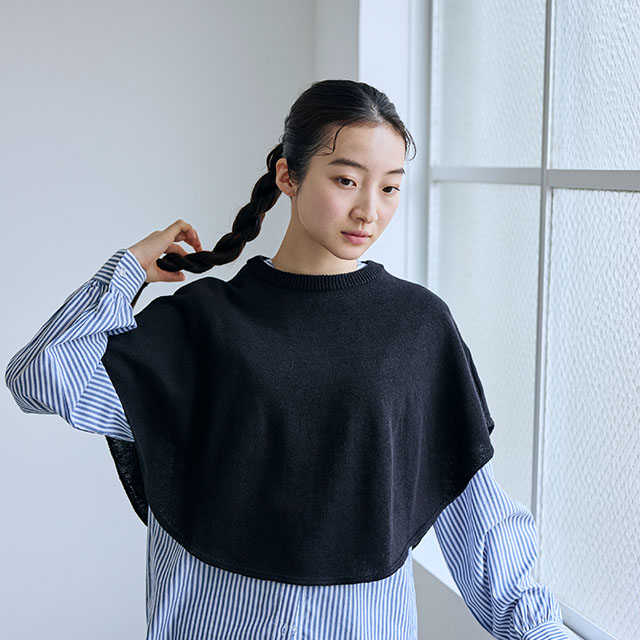 春maru　ポンチョケープ　手洗いできる綿麻