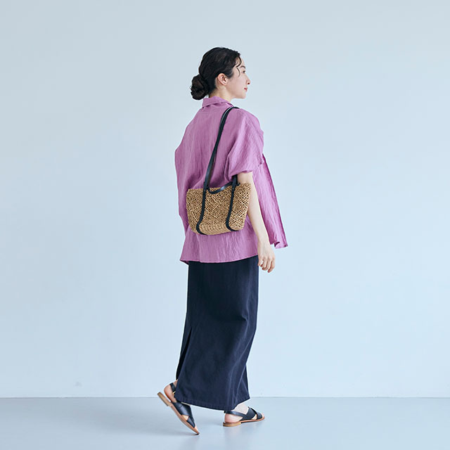 麻の皺(しわ)　羽織ブラウス
