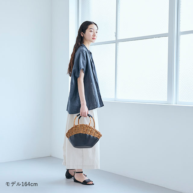麻の皺(しわ)　羽織ブラウス