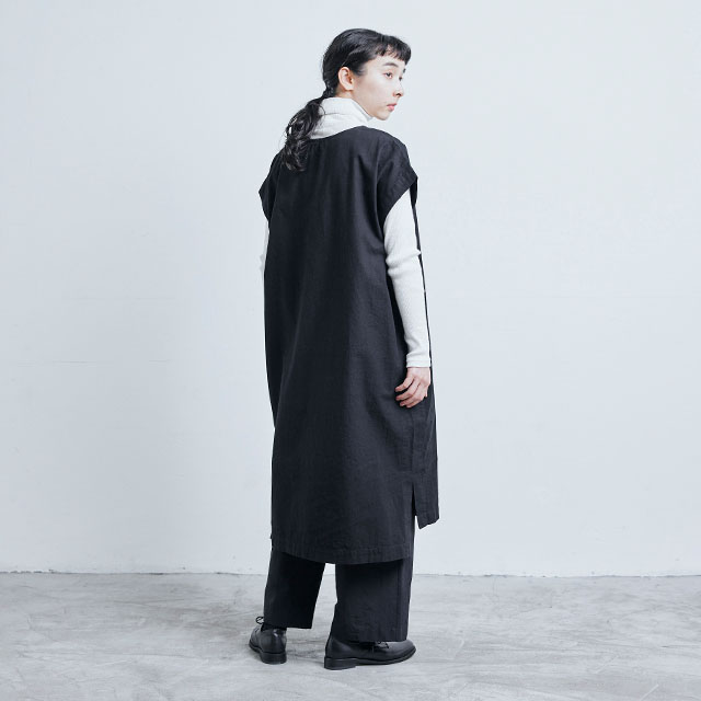 【WEB限定】日本の黒　スリットワンピース