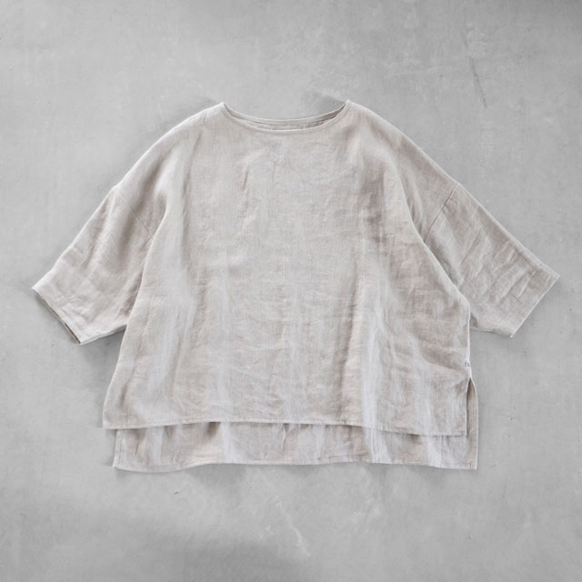 シャトルリネンワイドプルオーバー　きなり　フリーサイズ