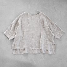 シャトルリネンワイドプルオーバー　きなり　フリーサイズ