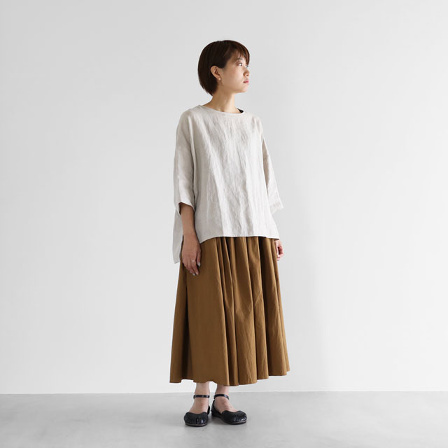 シャトルリネンワイドプルオーバー　きなり　フリーサイズ