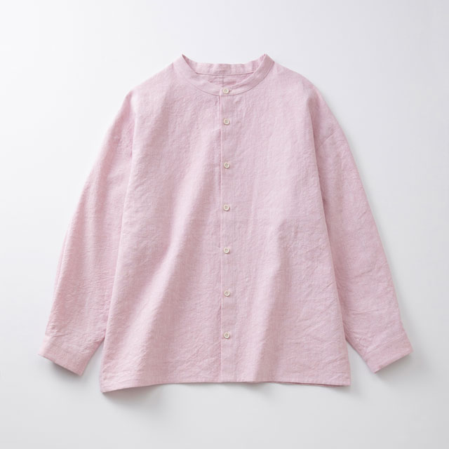 綿麻の刷毛目織　シャツ	桜