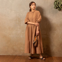 7分袖ギャザーワンピース