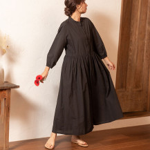 7分袖ギャザーワンピース