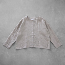 シャトルリネンショートカーディガン　きなり　フリーサイズ