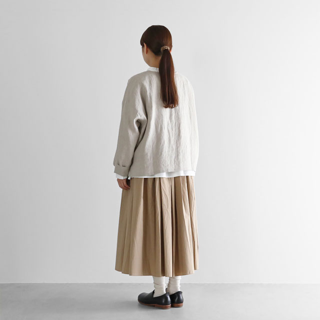 シャトルリネンショートカーディガン　きなり　フリーサイズ