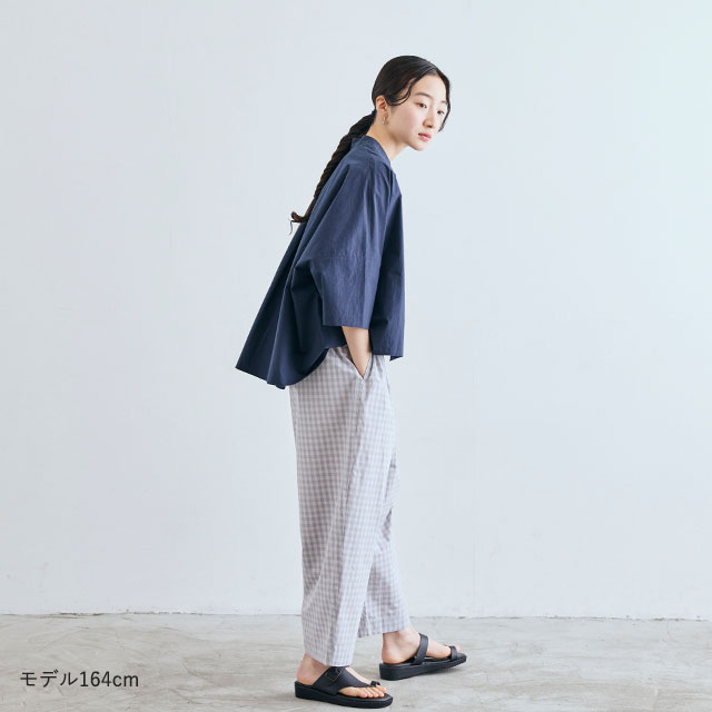 タイプライター生地の羽織りシャツ