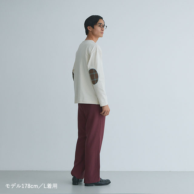 布ぬのバスクシャツ　ネップ糸綾織