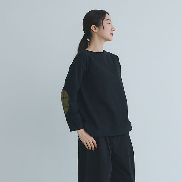 布ぬのバスクシャツ　ネップ糸綾織