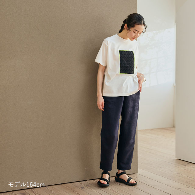 布ぬのTシャツ　カットジャカード