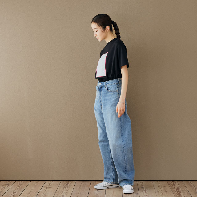 布ぬのTシャツ　カットジャカード