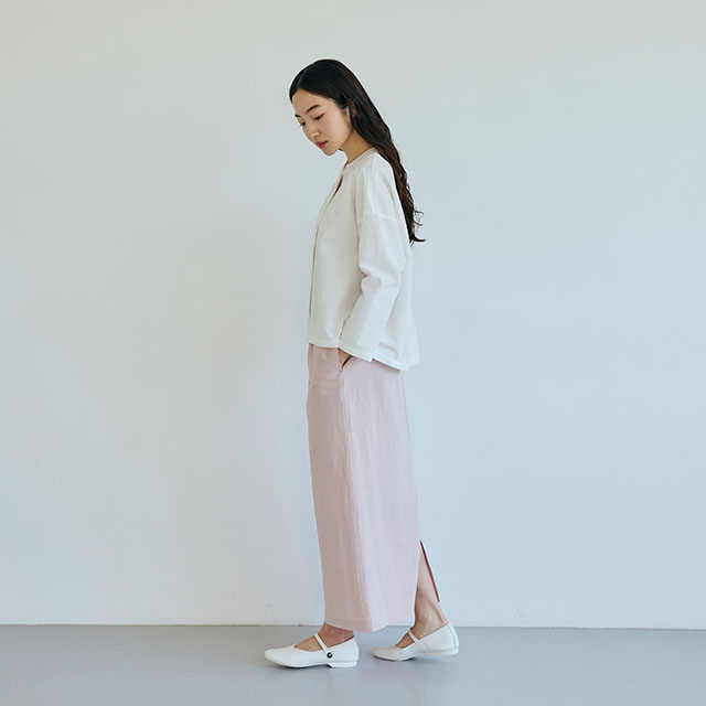 【WEB限定】綿麻の畝織　シャツブラウス