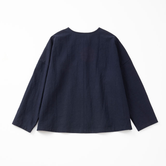 【WEB限定】綿麻の畝織　シャツブラウス