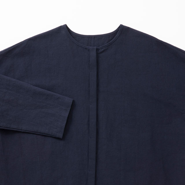 【WEB限定】綿麻の畝織　シャツブラウス