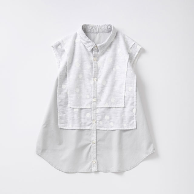 布ぬのシャツ　びいどろクラッシュ	白