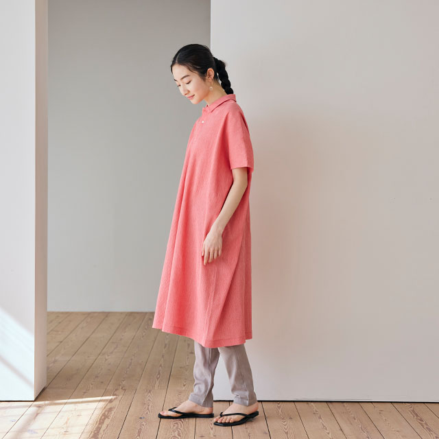 中川政七商店 高島ちぢみ ワイドワンピース 高島ちぢみのワイドワンピース｜衣料品｜中川政七商店 公式サイト
