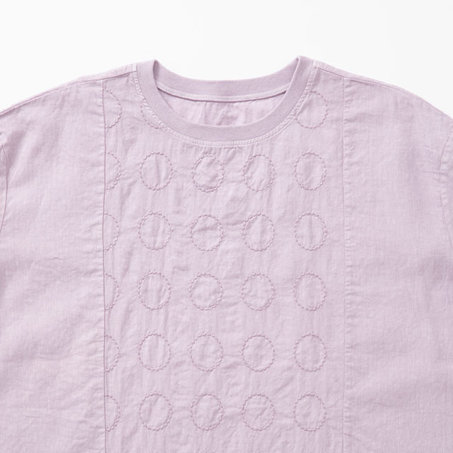 刺繍の半袖チュニック　丸紋