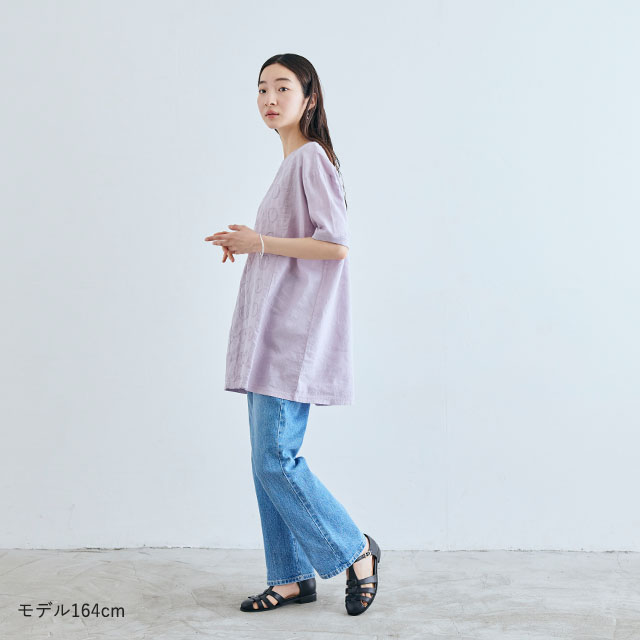 刺繍の半袖チュニック 丸紋｜衣料品｜中川政七商店 公式サイト