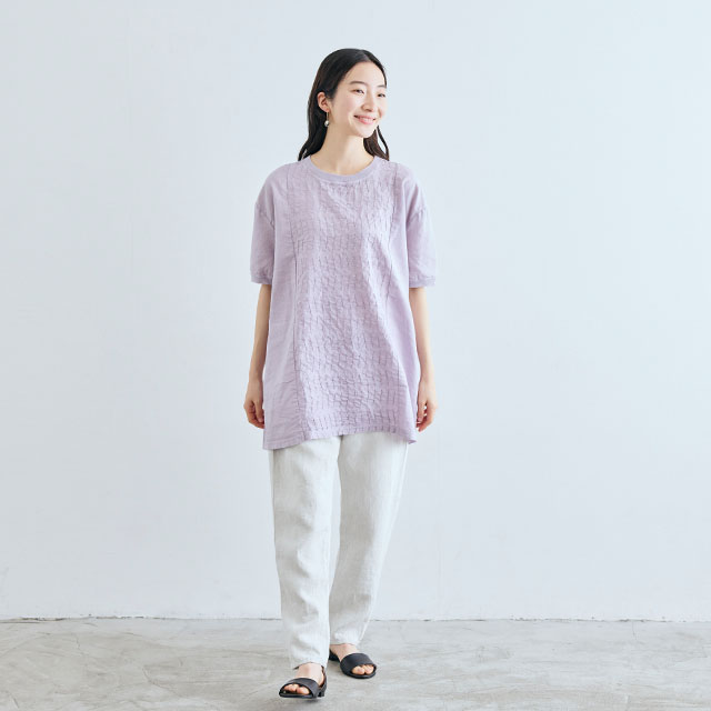 刺繍の半袖チュニック 山路紋｜衣料品｜中川政七商店 公式サイト