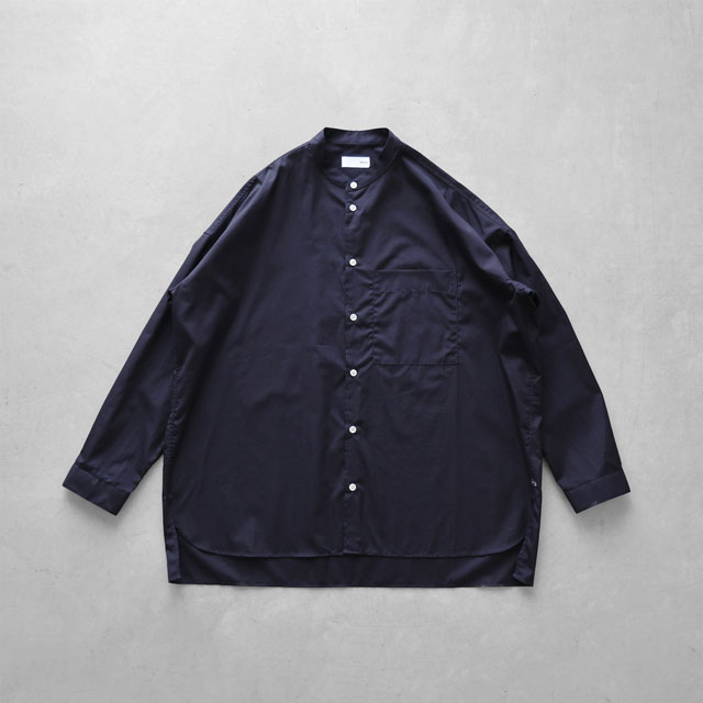 ギザコットンブロードバンドカラーオーバーシャツ グレー ユニセックス