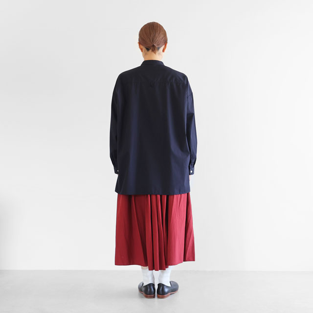 ギザコットンブロードバンドカラーオーバーシャツ グレー ユニセックス