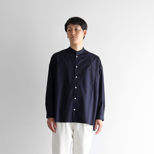 ギザコットンブロードバンドカラーオーバーシャツ グレー ユニセックス