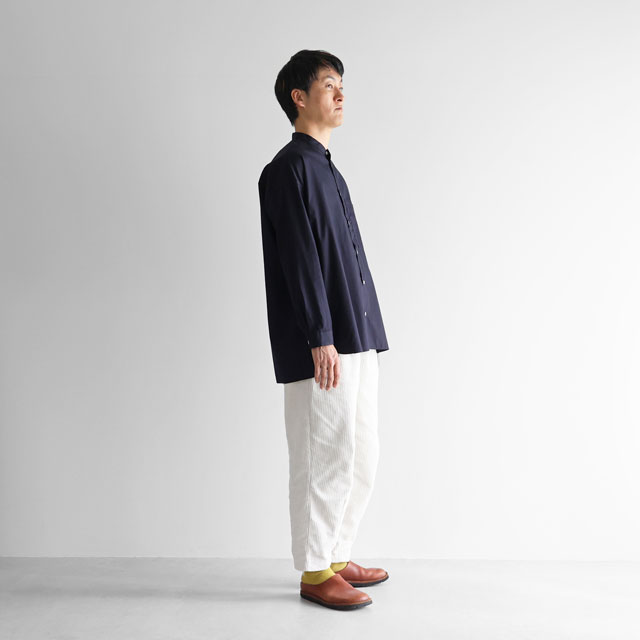 ギザコットンブロードバンドカラーオーバーシャツ グレー ユニセックス