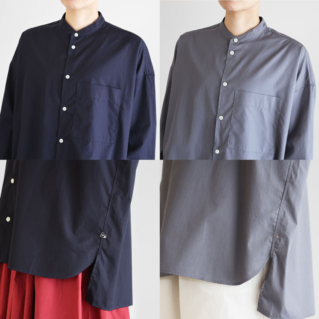 ギザコットンブロードバンドカラーオーバーシャツ グレー ユニセックス