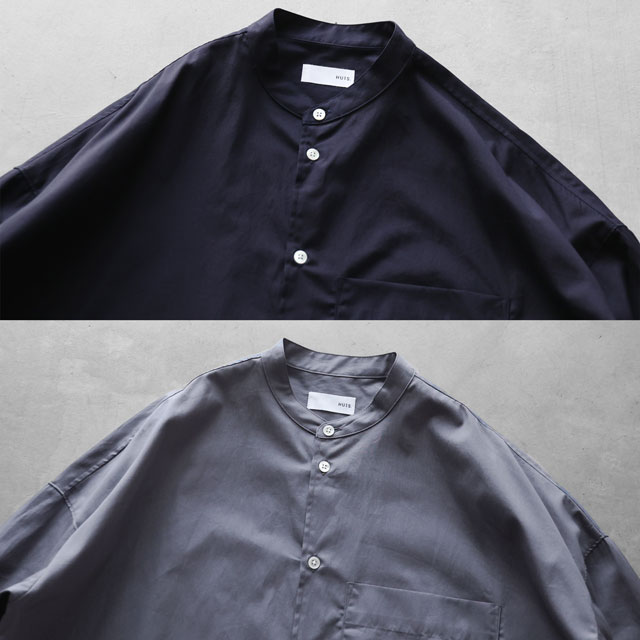 ギザコットンブロードバンドカラーオーバーシャツ グレー ユニセックス