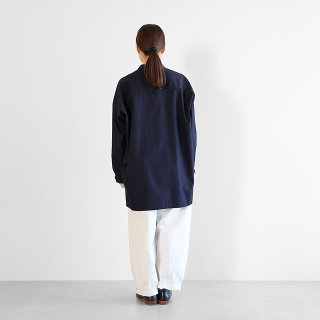 ギザコットンブロードバンドカラーオーバーシャツ グレー ユニセックス