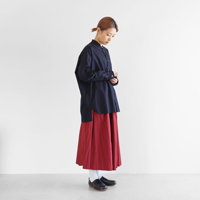 ギザコットンブロードバンドカラーオーバーシャツ グレー ユニセックス