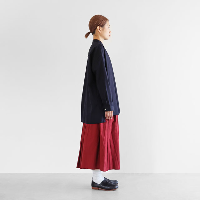 ギザコットンブロードバンドカラーオーバーシャツ グレー ユニセックス