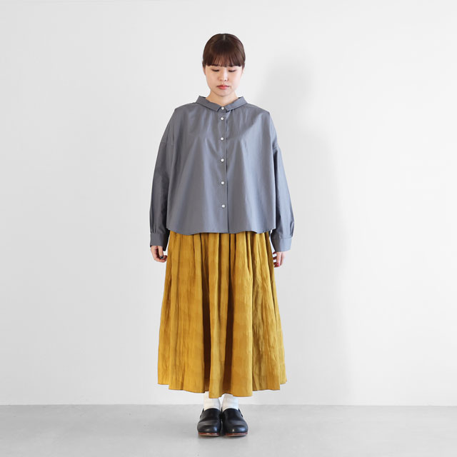 ギザコットンブロードワイドブラウス グレー F