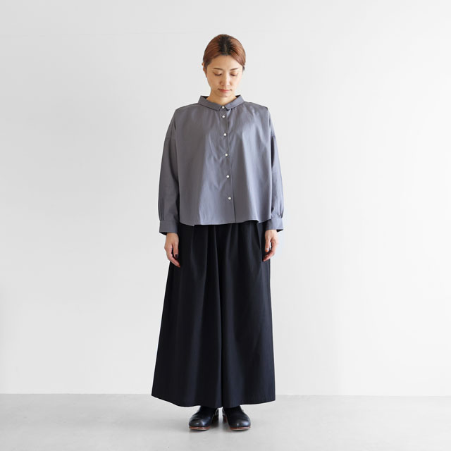 ギザコットンブロードワイドブラウス グレー F