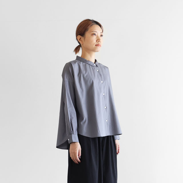ギザコットンブロードワイドブラウス グレー F